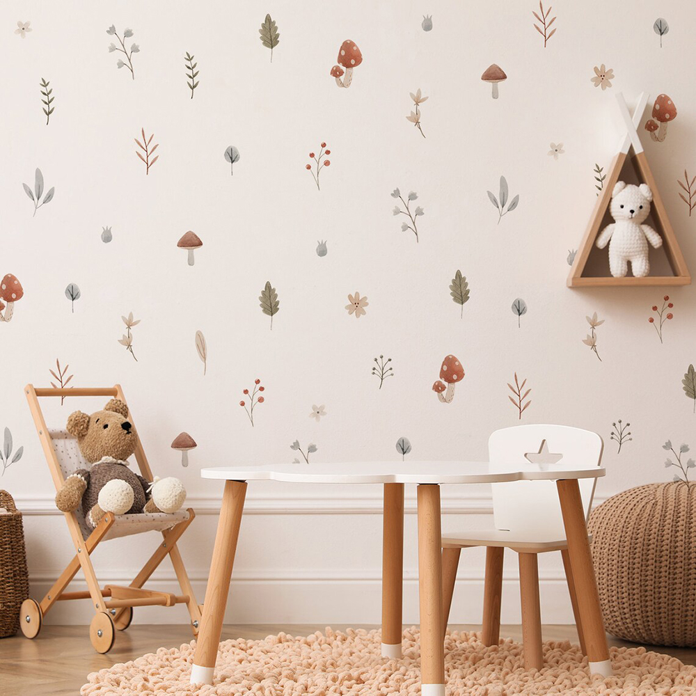 Interior Design Quotes - Boho dos desenhos animados cogumelo ramo