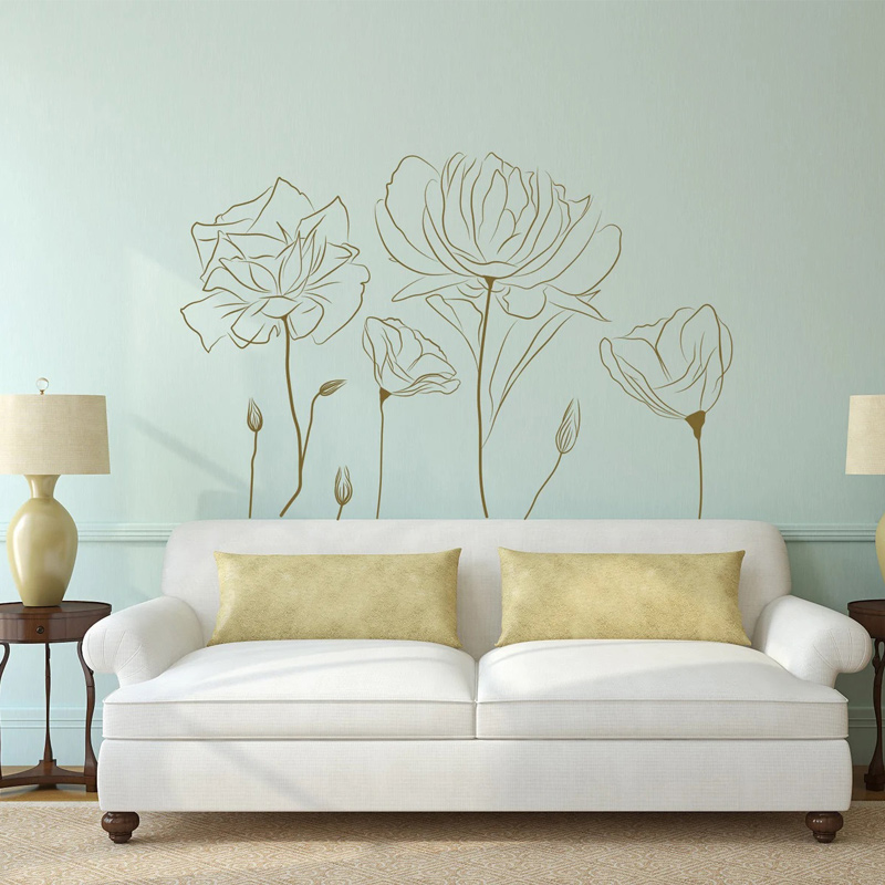 Papoula Flor Padrão Adesivo de - Interior Design Quotes avaliação e preço