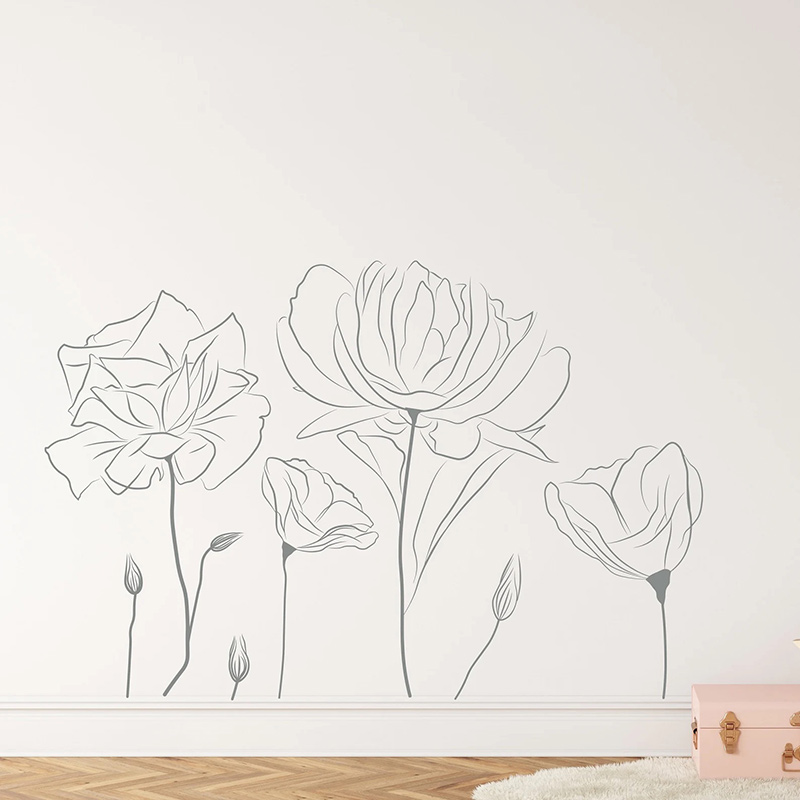 Papoula Flor Padrão Adesivo de - Interior Design Quotes avaliação e preço