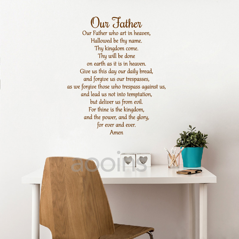 Decalque de oração do nosso pa - Interior Design Quotes avaliação e preço