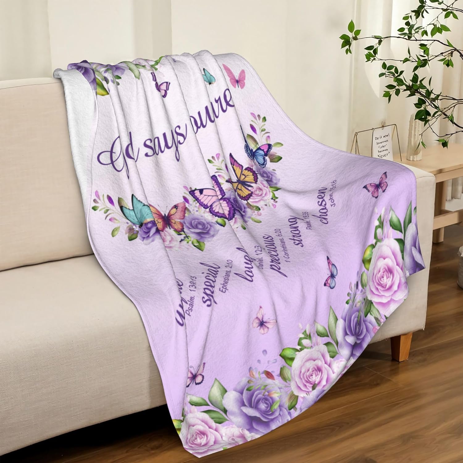 Roxo rosas borboletas fé citaç - Interior Design Quotes avaliação e preço