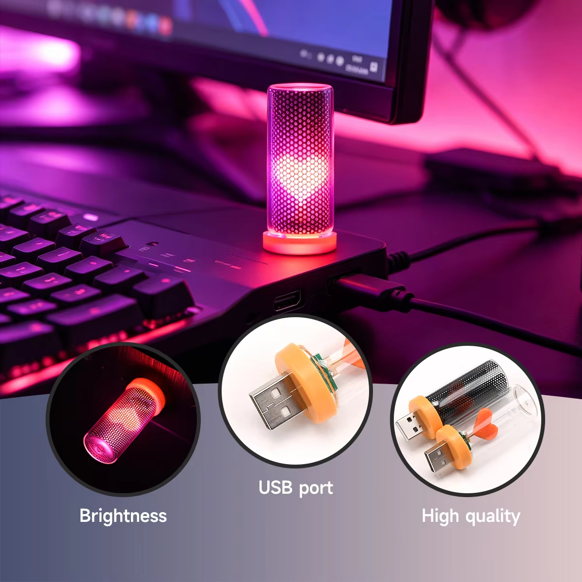 Nova Lâmpada Ambiente USB em F - Interior Design Home Decor avaliação e preço